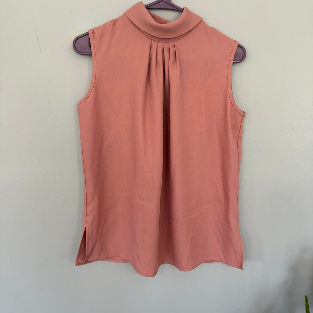 Vintage Barrie Pace Careerwear High Neck Sleeveless Top Size 6 Blush Pink